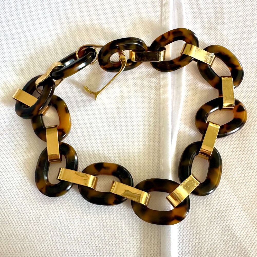 J. Crew Lucite Tortoise Chain Link Necklace - Picture 4 of 6
